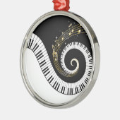 Piano Keys en Gold Muzieknoten Ornament (Links)