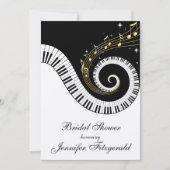 Piano Keys en Golden Musical Notes Vrijgezellenfee Kaart (Voorkant)