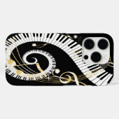 Piano Keys en Golden Muzieknoten Case-Mate iPhone Case (Achterkant (horizontaal))