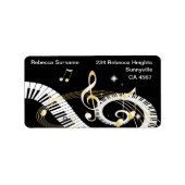 Piano Keys en Golden Muzieknoten Etiket (Voorkant)