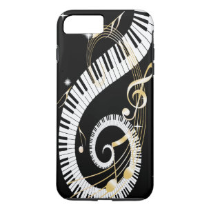 Piano Keys en Golden Muzieknoten iPhone 7 hoesje