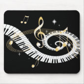 Piano Keys en Golden Muzieknoten Muismat (Voorkant)