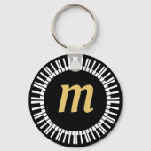 Piano Keys en Golden Muzieknoten Sleutelhanger (Achterkant)