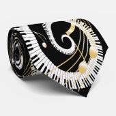 Piano Keys en Golden Muzieknoten Stropdas (Opgerold)