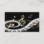 Piano Keys en Golden Muzieknoten Visitekaartje (Achterkant)