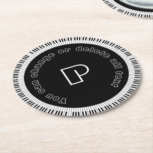 Piano Keys Funny Black en White Ronde Kartonnen Onderzetter (Gebogen)