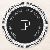 Piano Keys Funny Black en White Ronde Kartonnen Onderzetter (Voorkant)