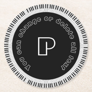 Piano Keys Funny Black en White Ronde Kartonnen Onderzetter