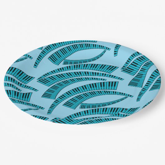 Piano Keys gebogen Papieren Bordje (Gekanteld)