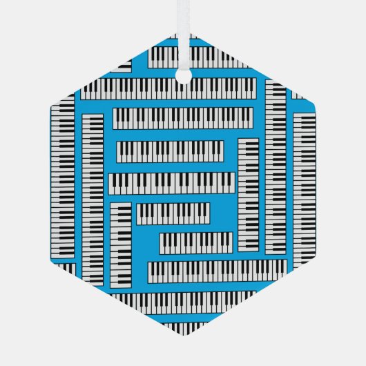 Piano Keys Glas Ornament (Achterkant)