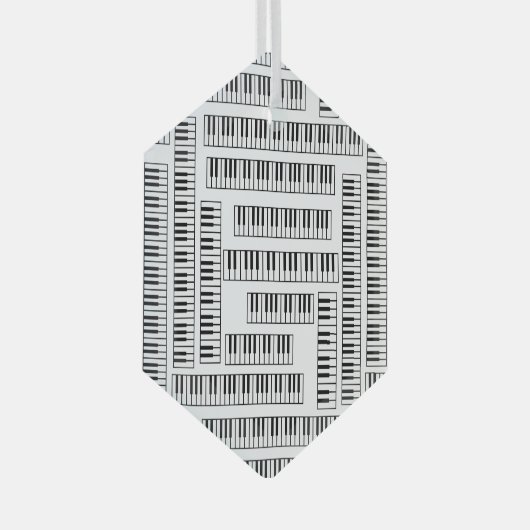 Piano Keys Glas Ornament (Voorkant Rechts)