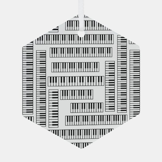 Piano Keys Glas Ornament (Achterkant)