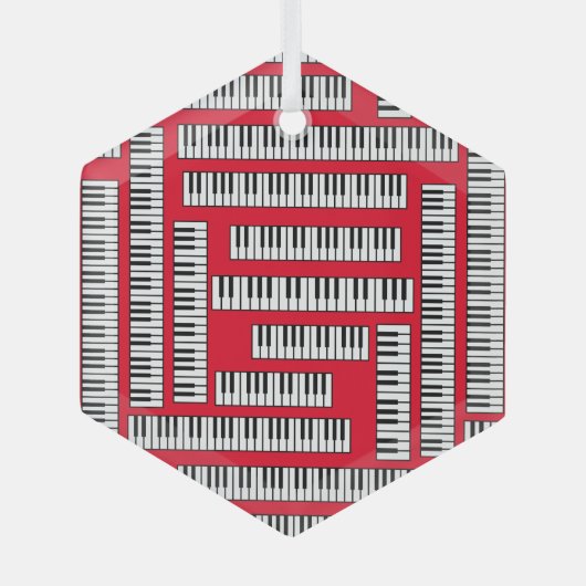 Piano Keys Glas Ornament (Voorkant)