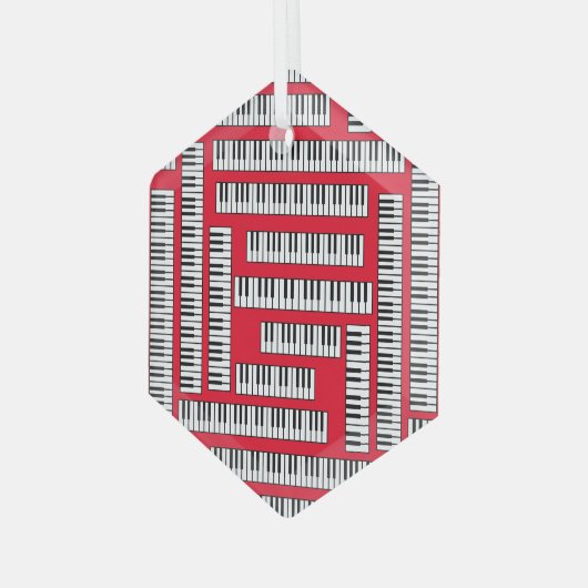 Piano Keys Glas Ornament (Voorkant links)