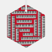 Piano Keys Glas Ornament (Achterkant)