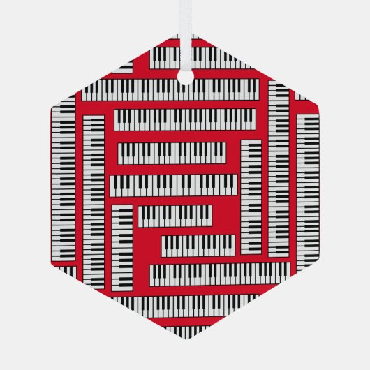 Piano Keys Glas Ornament (Achterkant)