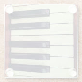 Piano Keys Glazen Onderzetter (Achterkant)