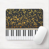 Piano Keys Gold Polka Dots Pattern Muismat (Met muis)