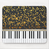 Piano Keys Gold Polka Dots Pattern Muismat (Voorkant)