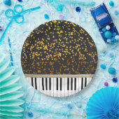 Piano Keys Gold Polka Dots Pattern Papieren Bordje (Feest)