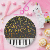 Piano Keys Gold Polka Dots Pattern Papieren Bordje (Feest)