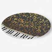Piano Keys Gold Polka Dots Pattern Papieren Bordje (Gekanteld)