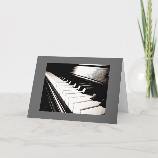 Piano Keys Grey Border Note Kaart (Voorkant)