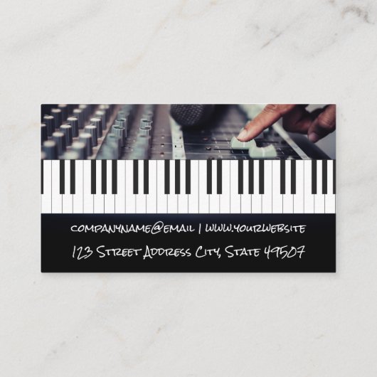 Piano Keys | Interne mixer Visitekaartje (Achterkant)