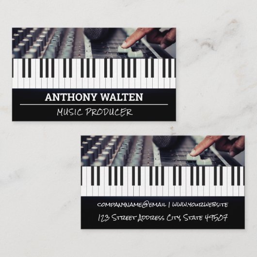 Piano Keys | Interne mixer Visitekaartje (Voorkant / Achterkant)