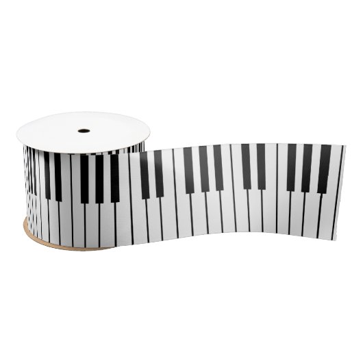 Piano Keys ivoor wit en zwart Satijnen Lint (Spoel)
