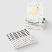 Piano Keys ivoor wit en zwart Stenen Onderzetter (Zijkant)