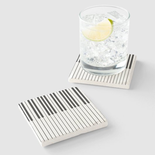 Piano Keys ivoor wit en zwart Stenen Onderzetter (Zijkant)