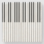Piano Keys ivoor wit en zwart Stenen Onderzetter (Voorkant)
