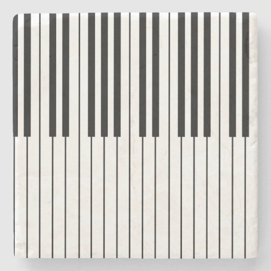 Piano Keys ivoor wit en zwart Stenen Onderzetter (Voorkant)