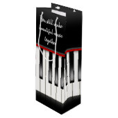Piano Keys Jubileum Wijn Cadeautas (Voorkant Gekanteld)