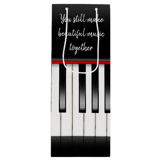 Piano Keys Jubileum Wijn Cadeautas (Voorkant)