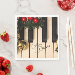Piano Keys-kerstgarland en -cellen Servet