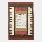 Piano Keys Kitchen Towel met muziek op mijn zangpl Theedoek (Verticaal)