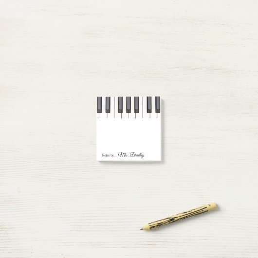 Piano Keys-laptop van Piano-leraar Post-it® Notes (Op bureau)