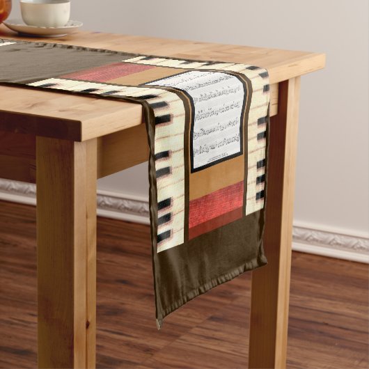 Piano Keys Lijst Datablad Music-tablerunner Korte Tafelloper (Voorbeeld)