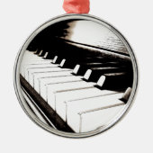 Piano Keys Macro Metalen Ornament (Voorkant)