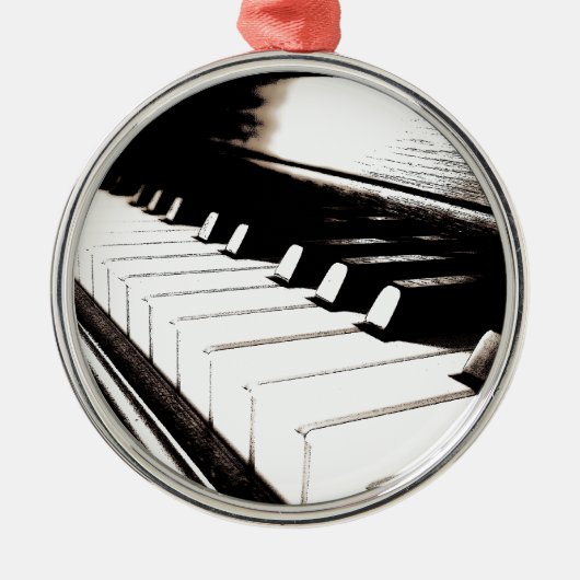 Piano Keys Macro Metalen Ornament (Voorkant)