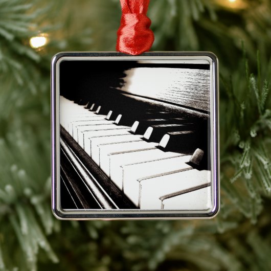 Piano Keys Macro Metalen Ornament (Boom)