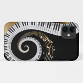 Piano Keys met gouden muzieknoten Case-Mate iPhone Case (Achterkant (horizontaal))