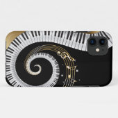 Piano Keys met gouden muzieknoten Case-Mate iPhone Case (Achterkant (horizontaal))
