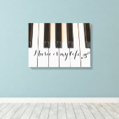 Piano Keys met Muziekcitaat Canvas Afdruk (Insitu (Houten vloer))