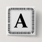 Piano Keys Monogram Pianist Piano Player Button (Voorkant)