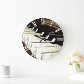 Piano Keys Music Lover-wandklok Grote Klok (Huis)