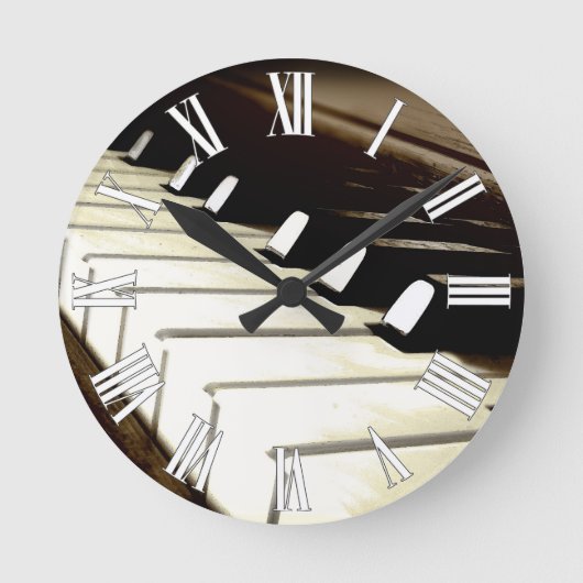 Piano Keys Music Lover-wandklok Ronde Klok (Voorkant)
