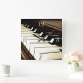 Piano Keys Music Lover-wandklok Vierkante Klok (Huis)